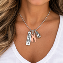 Peach Ribbon Necklace, This Is Tough But So Am I Necklace, Uterine Cancer Gift, Endometrial Cancer Awareness Jewelry, Fighter Gift