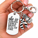 Zebra Ribbon Rare Disease Awareness Keychain, Ehlers Danlos EDS, Neuroendocrine Cancer, Stiff Person Syndrome, Strong Woman Survivor Gift