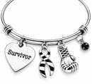 Zebra Ribbon Survivor Bracelet – Rare Disease Awareness Gift, Ehlers-Danlos EDS, Neuroendocrine Tumor & Zebra Spoonie Jewelry