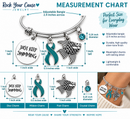 Teal Awareness Ribbon Bracelet, Ovarian Cancer, PCOS, Endometriosis, Sexual Assault Survivor Gift, Just Keep Swimming Jewelry