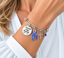 Periwinkle Awareness Ribbon Bracelet – Stomach Cancer Faith Over Fear Christian Survivor Gift