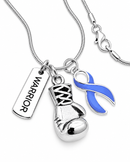 Periwinkle Awareness Ribbon Warrior Necklace – Stomach Cancer, Esophageal Cancer & Fighter Jewelry