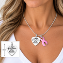 Pink Ribbon Memorial Necklace – Breast Cancer Remembrance Gift, A Piece of My Heart Is in Heaven