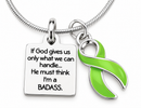 Lime Green Ribbon Awareness Necklace - If God Gives Us What We Can Handle