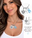 Choose Your Awareness Ribbon Necklace – Any Ribbon Color, “I Will Hold You Up” Faith Cross Necklace, Cancer & Survivor Gift