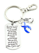 Esophageal Cancer Awareness Keychain, Periwinkle Ribbon Stomach Cancer & Gastric Cancer Support Gift, Laser Engraved Inspirational Cancer Keychain, Survivor Gift, Ready-to-Gift Box