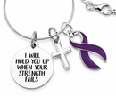 Choose Your Awareness Ribbon Necklace – Any Ribbon Color, “I Will Hold You Up” Faith Cross Necklace, Cancer & Survivor Gift