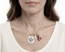 Multiple Myeloma Awareness Necklace – “I Will Hold You Up When Your Strength Fails” Burgundy Ribbon & Silver Cross