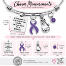 Violet Purple Ribbon Charm Bracelet - If God Gives Us Only What We Can Handle, He Must Think I'm A Badass