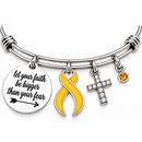 Gold Ribbon Childhood Cancer Awareness Bracelet – Faith Over Fear Christian Pediatric Cancer Warrior Gift