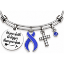 Periwinkle Awareness Ribbon Bracelet – Stomach Cancer Faith Over Fear Christian Survivor Gift