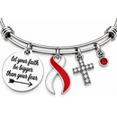 Red & White Awareness Ribbon Faith Bracelet – “Let Your Faith Be Bigger Than Your Fear”