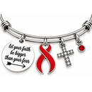 Red Awareness Ribbon Faith Bracelet – “Let Your Faith Be Bigger Than Your Fear”