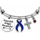 Violet Awareness Ribbon Bracelet – Hodgkin Lymphoma Cancer & Testicular Cancer Faith Over Fear Gift