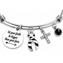 Zebra Awareness Ribbon Bracelet – Rare Disease EDS Neuroendocrine Cancer Faith Over Fear Gift