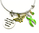 Lime Green Ribbon - She Needed a Hero So That's What She Became Charm Bracelet