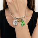 Green Ribbon Charm Bracelet - She Needed a Hero So That's What She Became