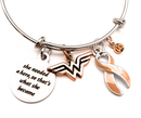 Peach Ribbon Charm Bracelet - She Needed a Hero. So That's What She Became