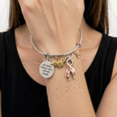 Peach Ribbon Charm Bracelet - She Needed a Hero. So That's What She Became