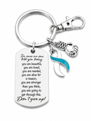 Cervical Cancer Awareness Keychain, Teal & White Ribbon HPV Cancer Support Gift, Cervical Cancer Survivor Gift, Laser Engraved Inspirational Keychain, Women's Cancer Awareness Keepsake, Ready-to-Gift Box