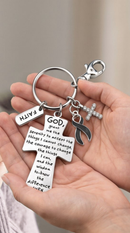 Black Ribbon Serenity Prayer Keychain / Melanoma Survivor Awareness / Skin Cancer/ Mourning