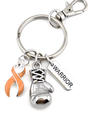 Orange Awareness Ribbon Boxing Glove Keychain, Warrior Keychain, Leukemia Gift, Kidney Cancer Support, Multiple Sclerosis Gift