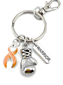 Orange Awareness Ribbon Boxing Glove Keychain, Warrior Keychain, Leukemia Gift, Kidney Cancer Support, Multiple Sclerosis Gift