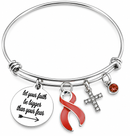 Red Awareness Ribbon Faith Bracelet – “Let Your Faith Be Bigger Than Your Fear”