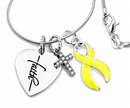 Choose Your Awareness Ribbon Color Faith Necklace – Custom Cause Ribbon Jewelry with Cross Charm, Survivor & Support Gift