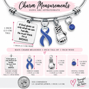 Navy Blue Ribbon Colon Cancer Awareness Bracelet – Colorectal Cancer Fighter Gift, BADASS Survivor Bracelet with Boxing Glove