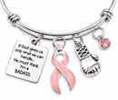 Choose Your Awareness Ribbon Bracelet – Any Ribbon Color, BADASS Fighter & Survivor Gift with Boxing Glove