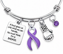 Choose Your Awareness Ribbon Bracelet – Any Ribbon Color, BADASS Fighter & Survivor Gift with Boxing Glove