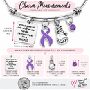 Purple Ribbon Pancreatic Cancer & Epilepsy Awareness Bracelet – BADASS Fighter Survivor Gift with Boxing Glove