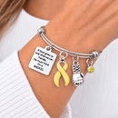 Choose Your Awareness Ribbon Bracelet – Any Ribbon Color, BADASS Fighter & Survivor Gift with Boxing Glove