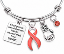 Choose Your Awareness Ribbon Bracelet – Any Ribbon Color, BADASS Fighter & Survivor Gift with Boxing Glove