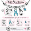 Teal Ribbon Ovarian Cancer Awareness Bracelet – BADASS Cancer Fighter & Survivor Gift with Boxing Glove