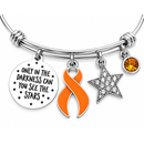 Orange Ribbon Awareness Bracelet, Multiple Sclerosis MS Gift, Leukemia & Kidney Cancer Support Jewelry, Inspirational Survivor Gift