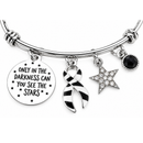 Rare Disease Awareness Bracelet, Zebra Ribbon Jewelry, Ehlers Danlos Syndrome EDS Gift, Neuroendocrine Cancer, Hope Bracelet