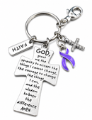 Choose Your Awareness Ribbon Color Faith Keychain – Cancer Survivor, Warrior & Chronic Illness Gift