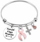 Peach Ribbon Uterine Cancer Awareness Bracelet – Endometrial Cancer Faith Over Fear Survivor Gift