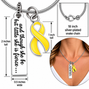 Yellow Ribbon Necklace, Sarcoma Cancer Awareness Gift, Endometriosis Warrior Jewelry, She Is Fierce Necklace, Military Support Gift