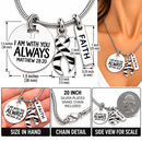 Rare Disease Awareness Necklace, Zebra Ribbon Ehlers Danlos EDS Gift, Neuroendocrine Cancer Survivor Jewelry, Matthew 28:20 Faith Necklace
