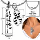 Rare Disease Awareness Necklace, Zebra Ribbon Jewelry, Ehlers Danlos Syndrome Gift, Neuroendocrine Cancer Survivor, She Is Fierce Necklace