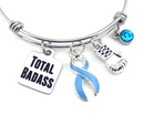 Light Blue Ribbon Total Badass Charm Bracelet