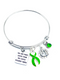 Lime Green Ribbon Charm Bracelet - You Are More Loved Than You Could Possibly Know