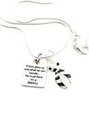 Zebra Ribbon Necklace - If God Gives Us Only What We Can Handle, He Must Think I'm A Badass