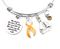 Peach Ribbon Charm Bracelet - She Stood in the Storm / Adjusted her Sails