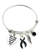 Black Ribbon Sympathy / Memorial Bracelet  - Your Wings Were Ready, My Heart Was Not