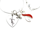 Red & White Ribbon Faith Necklace