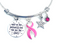 Pink Ribbon Charm Bracelet - Only in Darkness Can You See Stars